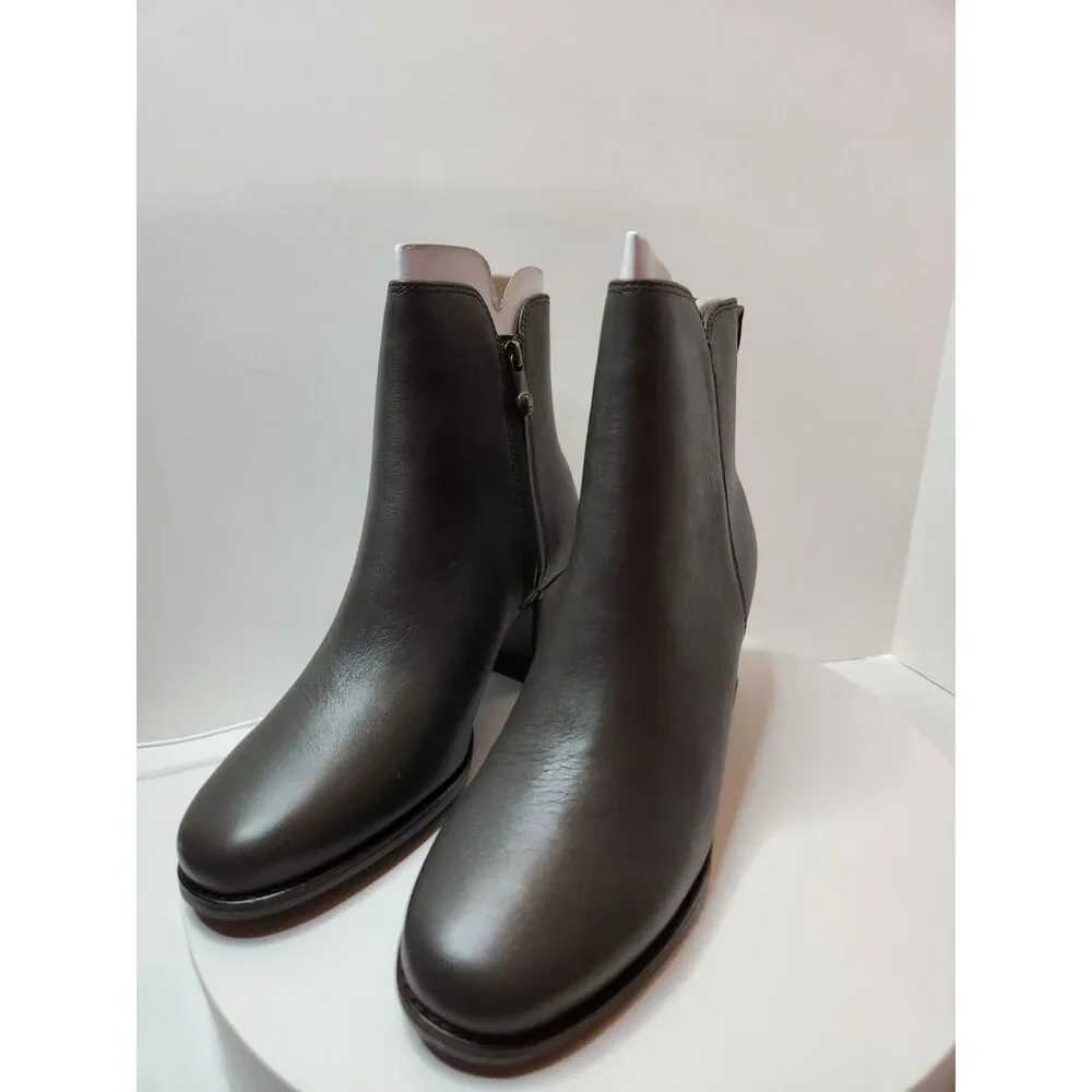 Sperry Seaport Heel Bootie Women’s 10 Olive Leather Ankle Boots